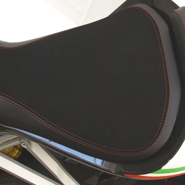 Seat rider no-slide leather/neoprene black